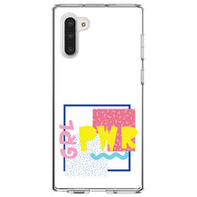 DistinctInk® Clear Shockproof Hybrid Case for Apple iPhone / Samsung Galaxy / Google Pixel - Girl Power - GRL PWR - Retro 80's Look