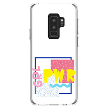 DistinctInk® Clear Shockproof Hybrid Case for Apple iPhone / Samsung Galaxy / Google Pixel - Girl Power - GRL PWR - Retro 80's Look