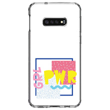 DistinctInk® Clear Shockproof Hybrid Case for Apple iPhone / Samsung Galaxy / Google Pixel - Girl Power - GRL PWR - Retro 80's Look