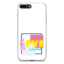 DistinctInk® Clear Shockproof Hybrid Case for Apple iPhone / Samsung Galaxy / Google Pixel - Girl Power - GRL PWR - Retro 80's Look