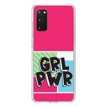 DistinctInk® Clear Shockproof Hybrid Case for Apple iPhone / Samsung Galaxy / Google Pixel - Girl Power - GRL PWR - Pink Background