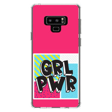 DistinctInk® Clear Shockproof Hybrid Case for Apple iPhone / Samsung Galaxy / Google Pixel - Girl Power - GRL PWR - Pink Background