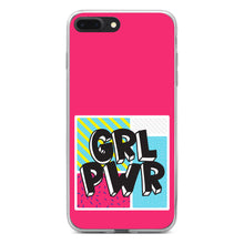 DistinctInk® Clear Shockproof Hybrid Case for Apple iPhone / Samsung Galaxy / Google Pixel - Girl Power - GRL PWR - Pink Background