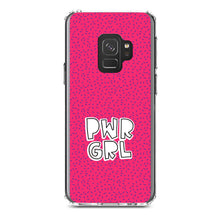 DistinctInk® Clear Shockproof Hybrid Case for Apple iPhone / Samsung Galaxy / Google Pixel - Girl Power - PWR GRL - Pink Background