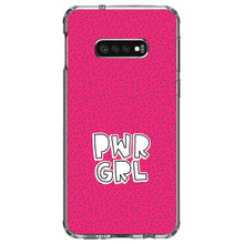 DistinctInk® Clear Shockproof Hybrid Case for Apple iPhone / Samsung Galaxy / Google Pixel - Girl Power - PWR GRL - Pink Background