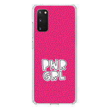 DistinctInk® Clear Shockproof Hybrid Case for Apple iPhone / Samsung Galaxy / Google Pixel - Girl Power - PWR GRL - Pink Background