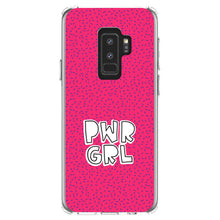 DistinctInk® Clear Shockproof Hybrid Case for Apple iPhone / Samsung Galaxy / Google Pixel - Girl Power - PWR GRL - Pink Background