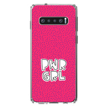 DistinctInk® Clear Shockproof Hybrid Case for Apple iPhone / Samsung Galaxy / Google Pixel - Girl Power - PWR GRL - Pink Background