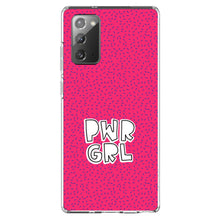 DistinctInk® Clear Shockproof Hybrid Case for Apple iPhone / Samsung Galaxy / Google Pixel - Girl Power - PWR GRL - Pink Background