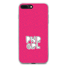 DistinctInk® Clear Shockproof Hybrid Case for Apple iPhone / Samsung Galaxy / Google Pixel - Girl Power - PWR GRL - Pink Background