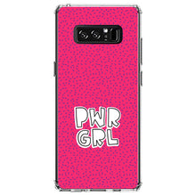 DistinctInk® Clear Shockproof Hybrid Case for Apple iPhone / Samsung Galaxy / Google Pixel - Girl Power - PWR GRL - Pink Background
