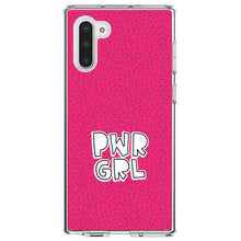 DistinctInk® Clear Shockproof Hybrid Case for Apple iPhone / Samsung Galaxy / Google Pixel - Girl Power - PWR GRL - Pink Background