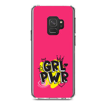 DistinctInk® Clear Shockproof Hybrid Case for Apple iPhone / Samsung Galaxy / Google Pixel - Girl Power - GRL PWR - Pink Yellow Black