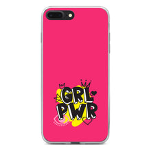 DistinctInk® Clear Shockproof Hybrid Case for Apple iPhone / Samsung Galaxy / Google Pixel - Girl Power - GRL PWR - Pink Yellow Black