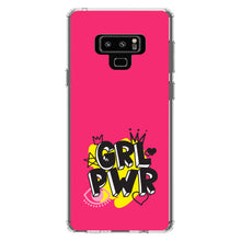 DistinctInk® Clear Shockproof Hybrid Case for Apple iPhone / Samsung Galaxy / Google Pixel - Girl Power - GRL PWR - Pink Yellow Black