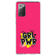DistinctInk® Clear Shockproof Hybrid Case for Apple iPhone / Samsung Galaxy / Google Pixel - Girl Power - GRL PWR - Pink Yellow Black