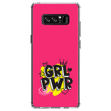DistinctInk® Clear Shockproof Hybrid Case for Apple iPhone / Samsung Galaxy / Google Pixel - Girl Power - GRL PWR - Pink Yellow Black