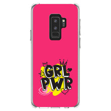 DistinctInk® Clear Shockproof Hybrid Case for Apple iPhone / Samsung Galaxy / Google Pixel - Girl Power - GRL PWR - Pink Yellow Black