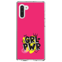 DistinctInk® Clear Shockproof Hybrid Case for Apple iPhone / Samsung Galaxy / Google Pixel - Girl Power - GRL PWR - Pink Yellow Black