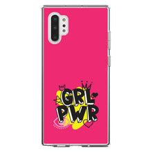 DistinctInk® Clear Shockproof Hybrid Case for Apple iPhone / Samsung Galaxy / Google Pixel - Girl Power - GRL PWR - Pink Yellow Black