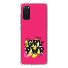 DistinctInk® Clear Shockproof Hybrid Case for Apple iPhone / Samsung Galaxy / Google Pixel - Girl Power - GRL PWR - Pink Yellow Black