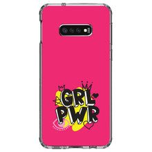 DistinctInk® Clear Shockproof Hybrid Case for Apple iPhone / Samsung Galaxy / Google Pixel - Girl Power - GRL PWR - Pink Yellow Black