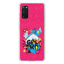 DistinctInk® Clear Shockproof Hybrid Case for Apple iPhone / Samsung Galaxy / Google Pixel - Girl Power - GRL PWR - Unicorn Hearts Graffiti