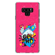 DistinctInk® Clear Shockproof Hybrid Case for Apple iPhone / Samsung Galaxy / Google Pixel - Girl Power - GRL PWR - Unicorn Hearts Graffiti