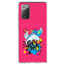 DistinctInk® Clear Shockproof Hybrid Case for Apple iPhone / Samsung Galaxy / Google Pixel - Girl Power - GRL PWR - Unicorn Hearts Graffiti