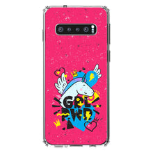 DistinctInk® Clear Shockproof Hybrid Case for Apple iPhone / Samsung Galaxy / Google Pixel - Girl Power - GRL PWR - Unicorn Hearts Graffiti