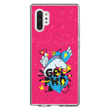 DistinctInk® Clear Shockproof Hybrid Case for Apple iPhone / Samsung Galaxy / Google Pixel - Girl Power - GRL PWR - Unicorn Hearts Graffiti
