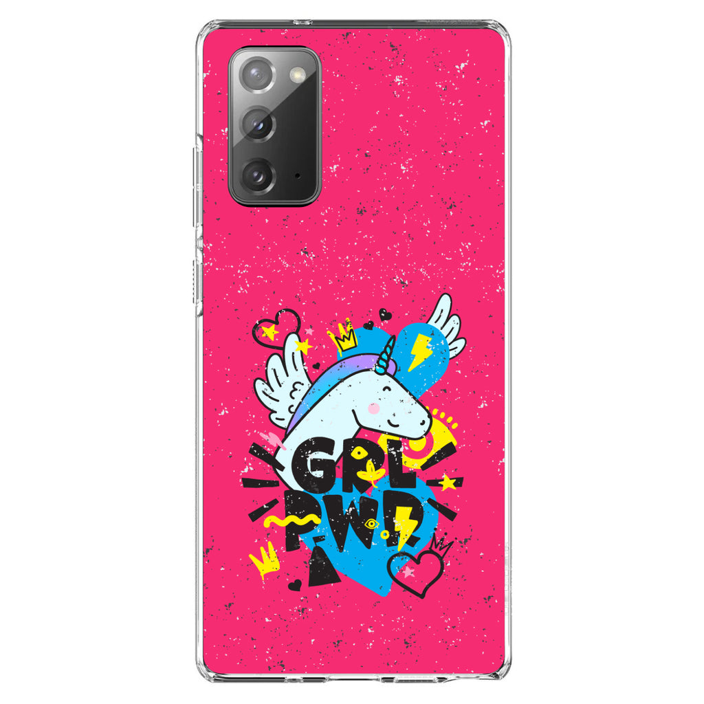 Girl Power, GRL PWR, Unicorn Hearts Graffiti Clear Shockproof iPhone Case, view 8