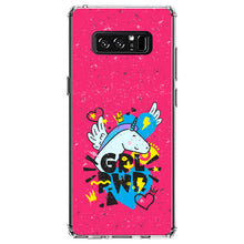 DistinctInk® Clear Shockproof Hybrid Case for Apple iPhone / Samsung Galaxy / Google Pixel - Girl Power - GRL PWR - Unicorn Hearts Graffiti