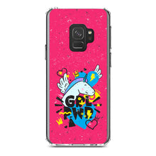 DistinctInk® Clear Shockproof Hybrid Case for Apple iPhone / Samsung Galaxy / Google Pixel - Girl Power - GRL PWR - Unicorn Hearts Graffiti