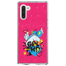 DistinctInk® Clear Shockproof Hybrid Case for Apple iPhone / Samsung Galaxy / Google Pixel - Girl Power - GRL PWR - Unicorn Hearts Graffiti