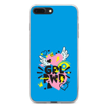 DistinctInk® Clear Shockproof Hybrid Case for Apple iPhone / Samsung Galaxy / Google Pixel - Girl Power - GRL PWR - Pink, Blue, Yellow
