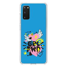DistinctInk® Clear Shockproof Hybrid Case for Apple iPhone / Samsung Galaxy / Google Pixel - Girl Power - GRL PWR - Pink, Blue, Yellow