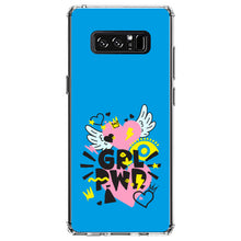 DistinctInk® Clear Shockproof Hybrid Case for Apple iPhone / Samsung Galaxy / Google Pixel - Girl Power - GRL PWR - Pink, Blue, Yellow