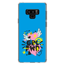 DistinctInk® Clear Shockproof Hybrid Case for Apple iPhone / Samsung Galaxy / Google Pixel - Girl Power - GRL PWR - Pink, Blue, Yellow