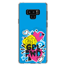 DistinctInk® Clear Shockproof Hybrid Case for Apple iPhone / Samsung Galaxy / Google Pixel - Girl Power - GRL PWR - Blue, Pink, Yellow