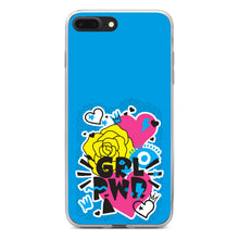 DistinctInk® Clear Shockproof Hybrid Case for Apple iPhone / Samsung Galaxy / Google Pixel - Girl Power - GRL PWR - Blue, Pink, Yellow