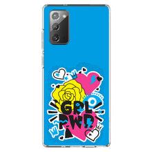 DistinctInk® Clear Shockproof Hybrid Case for Apple iPhone / Samsung Galaxy / Google Pixel - Girl Power - GRL PWR - Blue, Pink, Yellow