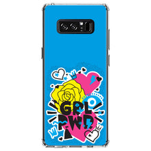 DistinctInk® Clear Shockproof Hybrid Case for Apple iPhone / Samsung Galaxy / Google Pixel - Girl Power - GRL PWR - Blue, Pink, Yellow