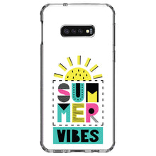 DistinctInk® Clear Shockproof Hybrid Case for Apple iPhone / Samsung Galaxy / Google Pixel - Summer Graphics - Summer Vibes Teal yellow Pink