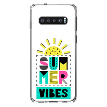 DistinctInk® Clear Shockproof Hybrid Case for Apple iPhone / Samsung Galaxy / Google Pixel - Summer Graphics - Summer Vibes Teal yellow Pink