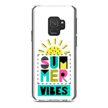 DistinctInk® Clear Shockproof Hybrid Case for Apple iPhone / Samsung Galaxy / Google Pixel - Summer Graphics - Summer Vibes Teal yellow Pink