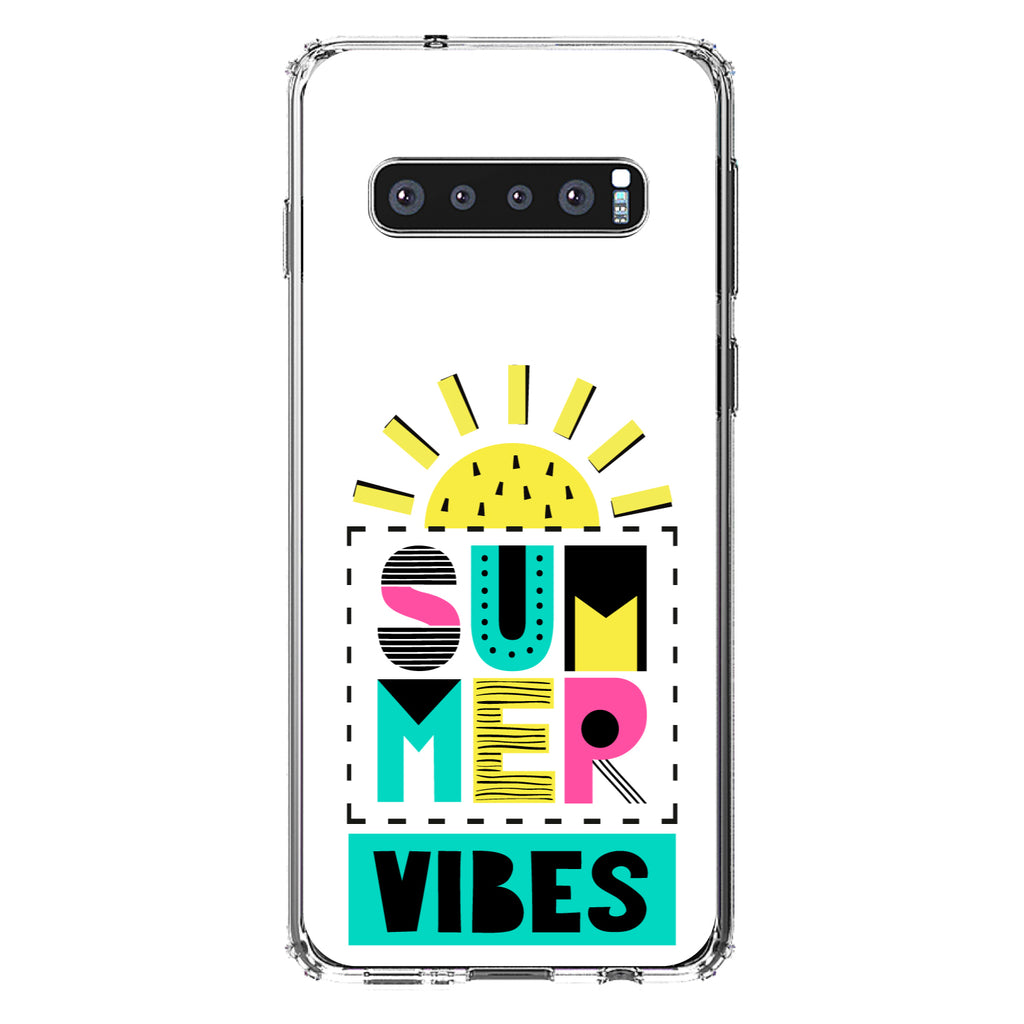Summer Graphics, Summer Vibes Teal yellow Pink Clear Shockproof iPhone Case, view 17