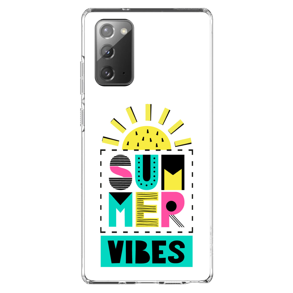 Summer Graphics, Summer Vibes Teal yellow Pink Clear Shockproof iPhone Case, view 7