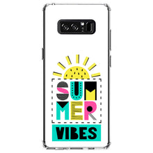 DistinctInk® Clear Shockproof Hybrid Case for Apple iPhone / Samsung Galaxy / Google Pixel - Summer Graphics - Summer Vibes Teal yellow Pink