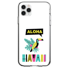 DistinctInk® Clear Shockproof Hybrid Case for Apple iPhone / Samsung Galaxy / Google Pixel - Summer Graphics - Aloha Hawaii Yellow Teal Pink